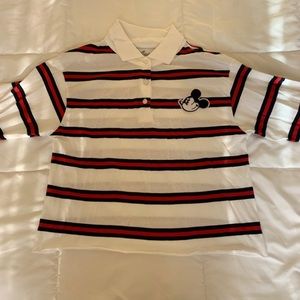 Cropped long sleeve polo